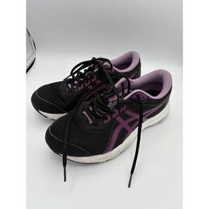 ASICS Shoes Womens Size 9 Black Purple Mesh Running Athletic Sneakers 1012B830